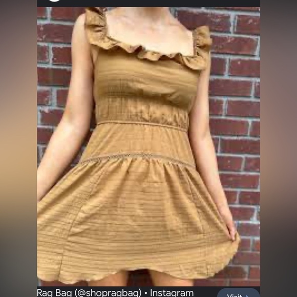 Golden Tan Ruffle Tiered Skater Dress - Wild Fable​ - Picture 2 of 9
